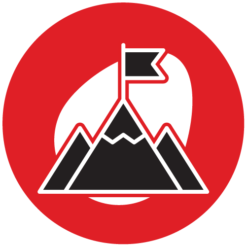 mountain icon with a flag at top
