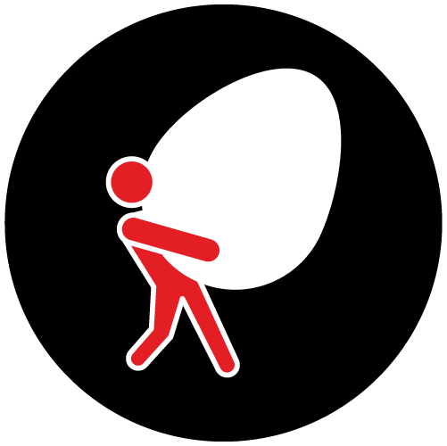 icon of a person carrying an egg
